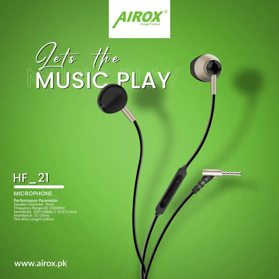 Airox HF21 Super Bass Premium Earphone Buds Free Handsfree